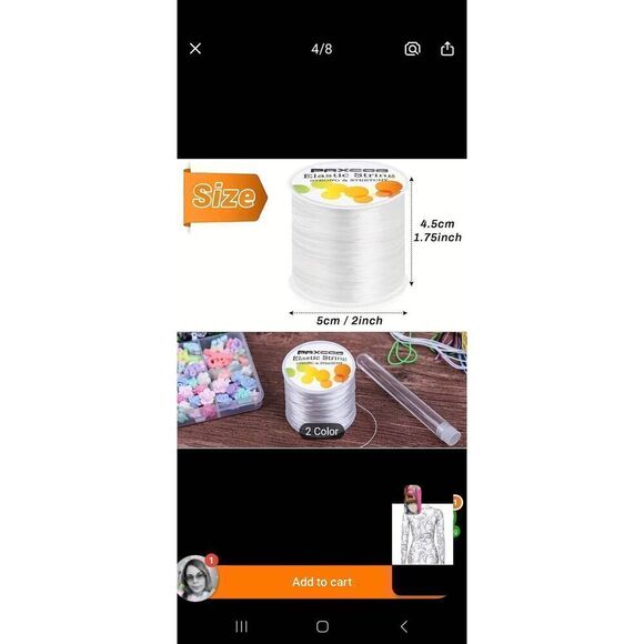 Clear Elastic beading string - Picture 3 of 5